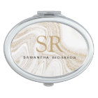 Modern chic white marble gold glitter monogram