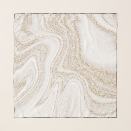 Modern chic white marble gold glitter scarf