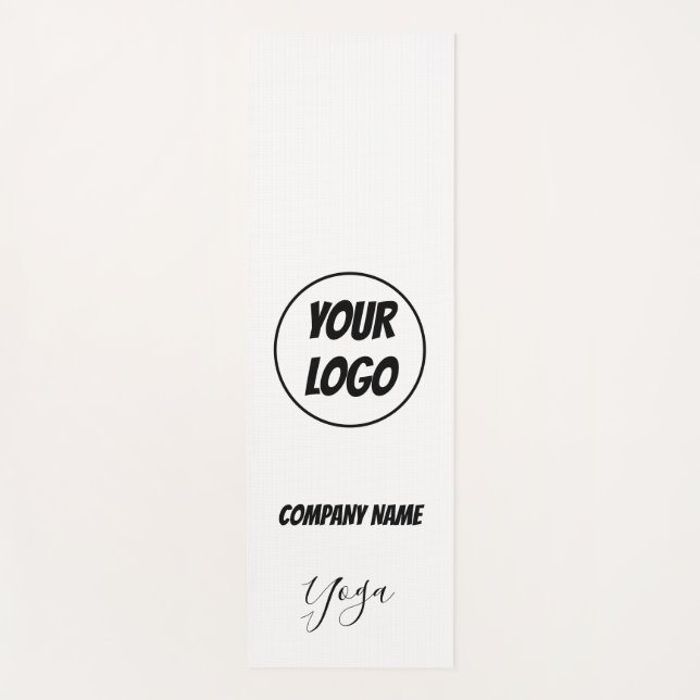 modern Chic white yoga logo Mat (Front)
