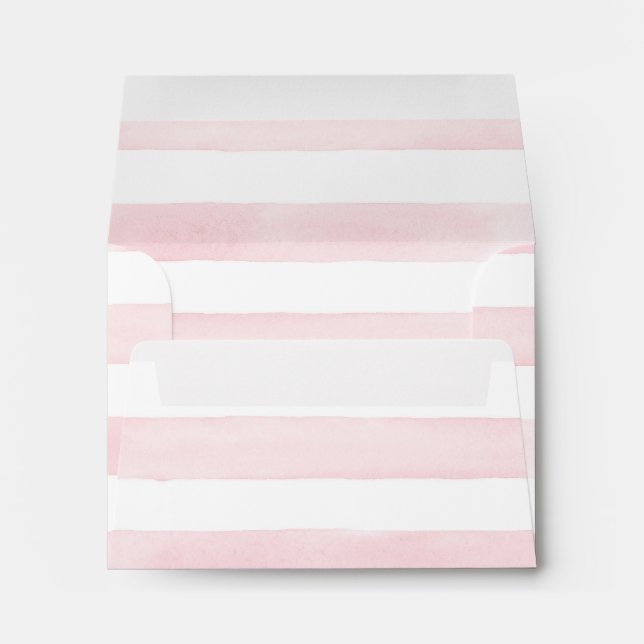 MODERN Chic Wide Stripes w Roses A2 Thank You Note Envelope (Back (Bottom))