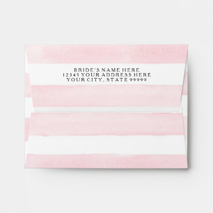 MODERN Chic Wide Stripes w Roses A2 Thank You Note Envelope