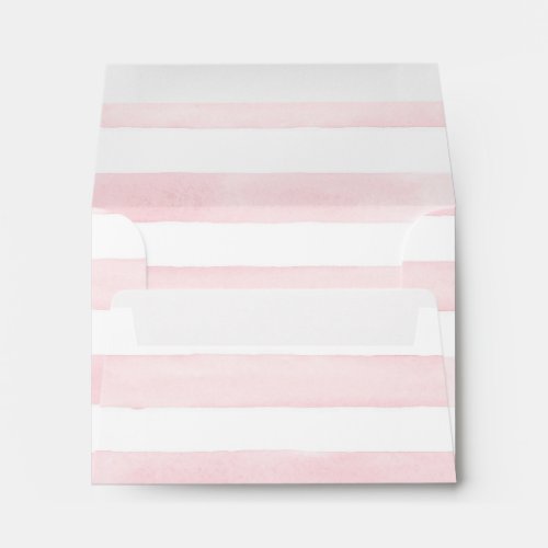 MODERN Chic Wide Stripes w Roses RSVP A2 Envelope