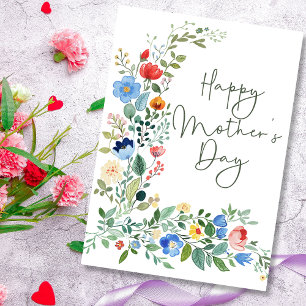 Modern Chic Wildflower Happy Mother's Day Card