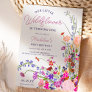Modern chic wildflower script 1st birthday invitation