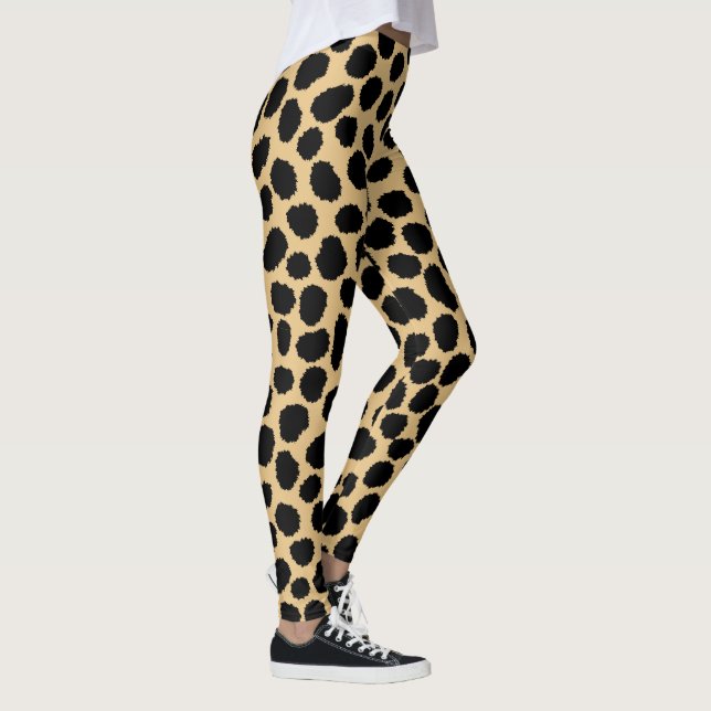 Modern Chic Wildlife Cheetah Animal Print Pattern Leggings (Right)