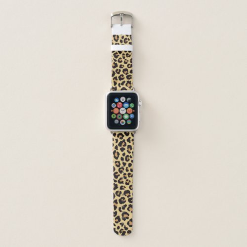 Modern Chic Wildlife Leopard Animal Print Pattern Apple Watch Band