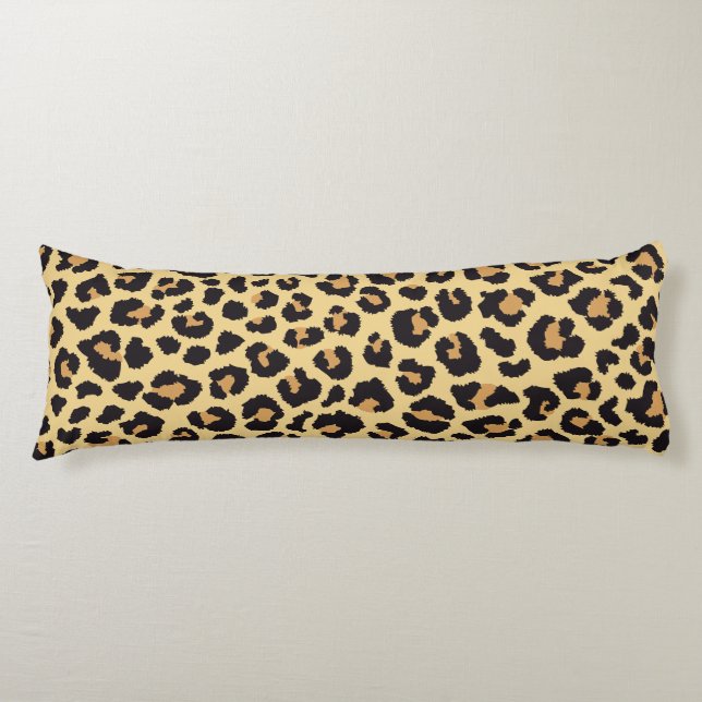 Modern Chic Wildlife Leopard Animal Print Pattern Body Pillow (Front)
