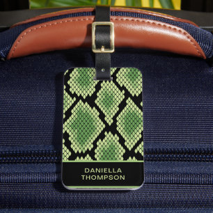 Modern Chic Wildlife Snake Print Pattern Travel Luggage Tag