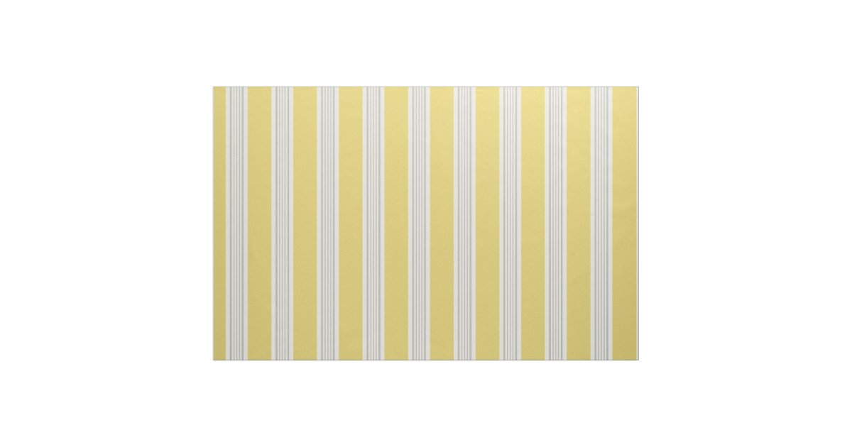 Modern chic yellow and grey stripes fabric | Zazzle