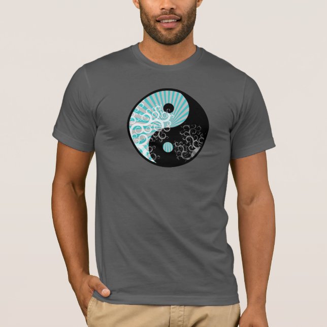 Modern Chic Yin-Yang Sunbeam Floral Tree T-Shirt (Front)