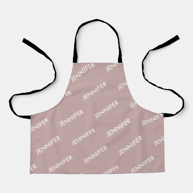 Modern Chic You Name It Personalized Dusty Pink Apron (Front)