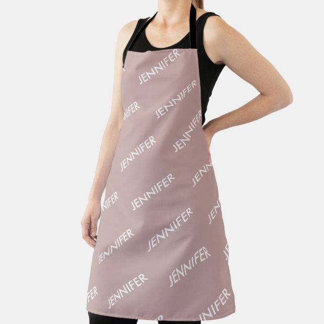 Modern Chic You Name It Personalized Dusty Pink Apron (Insitu)