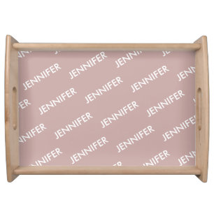 Modern Chic You Name It Personalized Dusty Pink Serving Tray