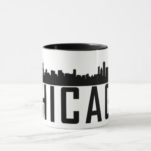 Modern Chicago City Panoramic Skyline Silhouette Mug