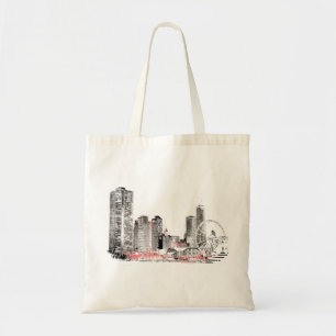 Modern Chicago Skyline Tote Bag
