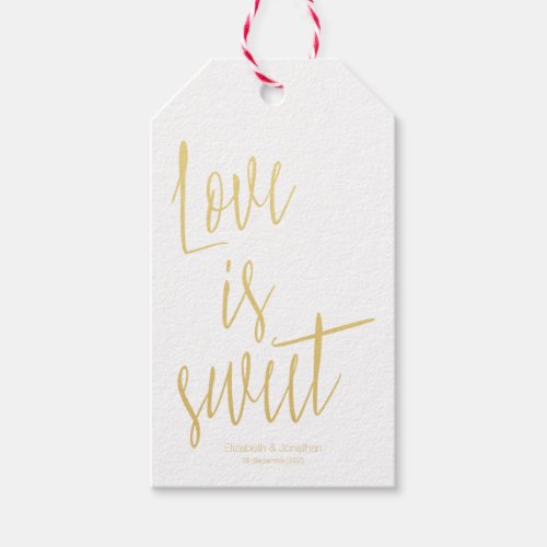 Modern ChicGold  Love is sweet Wedding Favor Tag