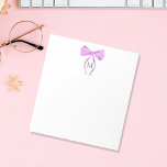 Modern Chick Watercolor Bow Monogram Notepad<br><div class="desc">Modern Chick Watercolor Bow Monogram Notepad</div>