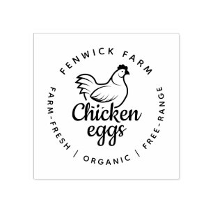 Modern Chicken Egg Farm Custom Small Business Logo Rubber Stamp