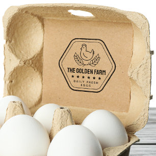 Modern Chicken Fresh Eggs Business Rubber Stamp