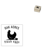 Personalized Egg Stamp With Chicken Illustration And Monograms or  Information..