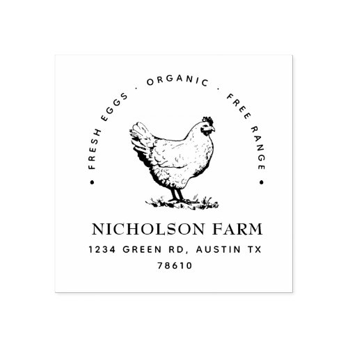 modern chicken return address Stamp