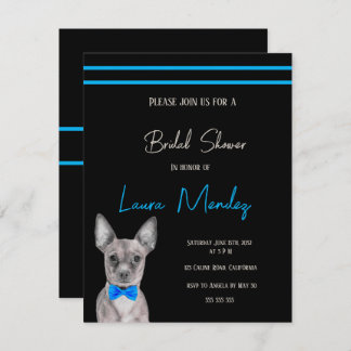 modern Chihuahua dog Bridal Shower Invitation