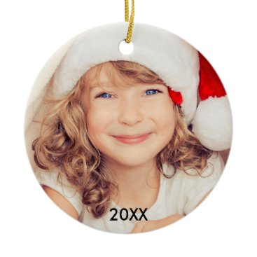 Modern Child Photo Stylish Christmas Ornament