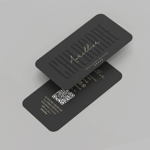 Modern Childcare Black Gold Daycare Professional Business Card