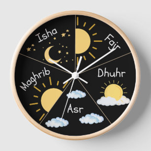 Modern Children Muslim Prayer Aesthetic  Clock