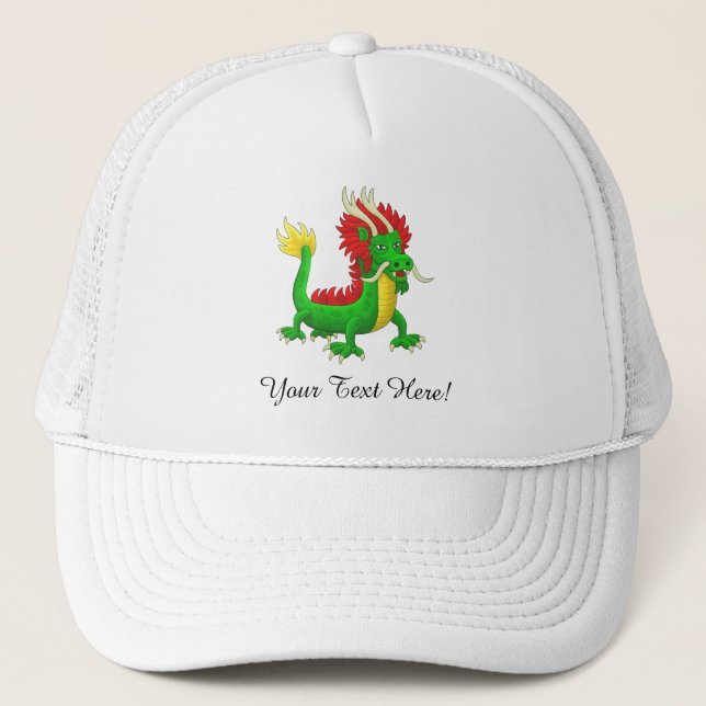Modern Chinese Azure Dragon Trucker Hat (Front)