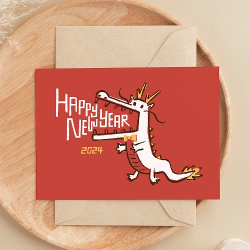Modern Chinese New Year 2024 Year Of Dragon Holiday Card