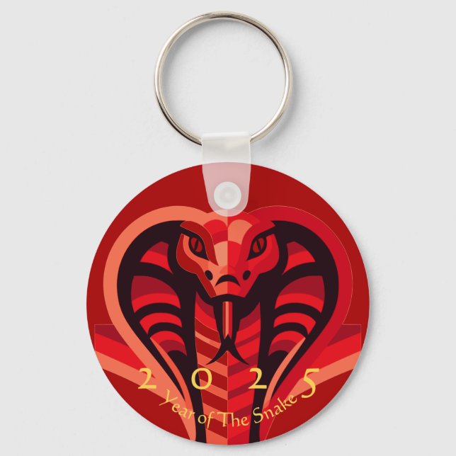 Modern Chinese New Year Snake 2025 BRK02 Keychain (Front)