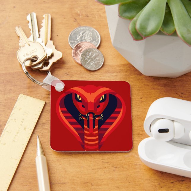 Modern Chinese New Year Snake 2025 BSqK01 Keychain (Desk)