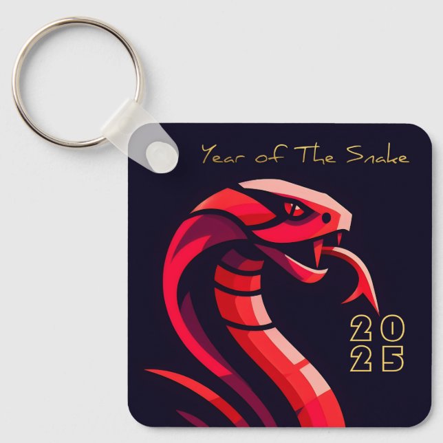 Modern Chinese New Year Snake 2025 BSqK05 Keychain (Front)