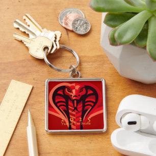 Modern Chinese New Year Snake 2025 MSqK02 Keychain