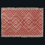 Modern Chinese Red Art Deco Geometric Pattern Throw Blanket<br><div class="desc">This modern and unique geometric pattern is perfect for the trendy and stylish individual. It depicts a faux gold foil geometric art deco inspired pattern on top of a Chinese red background. It's stylish, chic, and elegant. ***IMPORTANT DESIGN NOTE: For any custom design request such as matching product requests, color...</div>
