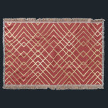 Modern Chinese Red Art Deco Geometric Pattern Throw Blanket<br><div class="desc">This modern and unique geometric pattern is perfect for the trendy and stylish individual. It depicts a faux gold foil geometric art deco inspired pattern on top of a Chinese red background. It's stylish, chic, and elegant. ***IMPORTANT DESIGN NOTE: For any custom design request such as matching product requests, color...</div>