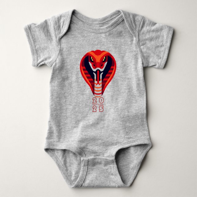 Modern Chinese Snake Year 2025 Baby B Baby Bodysuit (Front)