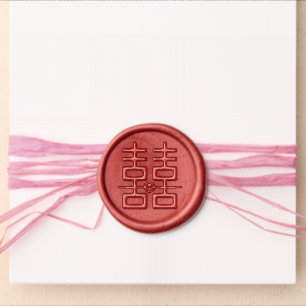 Modern Chinese wedding love knot double xi Wax Seal Sticker