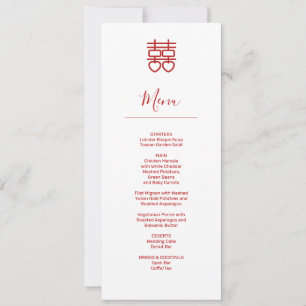 Modern Chinese Wedding Menu Card