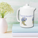 Modern  Chinoiserie High-Heel Shoe Bridal shower Teapot<br><div class="desc">Modern Elegant Floral Chinoiserie High-Heel Shoe Bridal Shower Teapot Elevate your bridal shower with an elegant touch of artistry and sophistication with our "Modern Elegant Floral Chinoiserie High-Heel Shoe Teapot." The teapot reads: "Fashionably Spilling the Tea." This exquisite piece is more than just a teapot; it's a statement of style...</div>