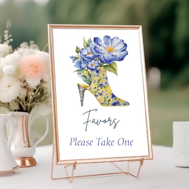 Modern Chinoiserie High-Heel Shoe Favors Sign Table Number (Creator Uploaded)