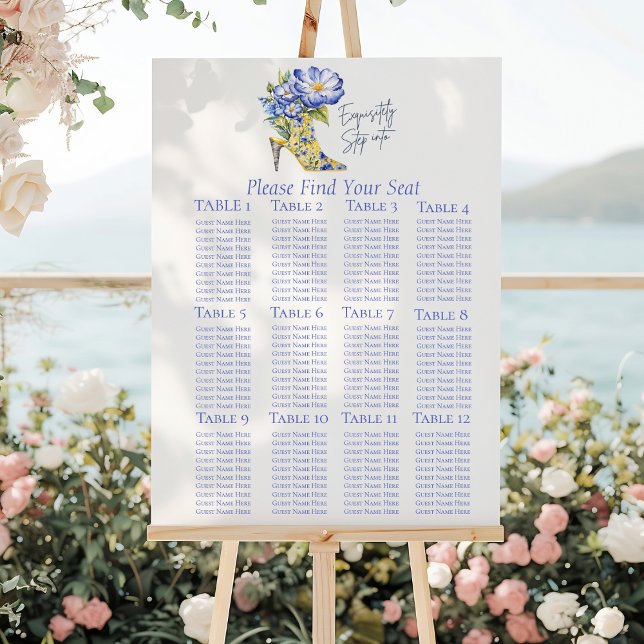 Modern Chinoiserie High-Heel Table Seating Chart Foam Board (Creator Uploaded)