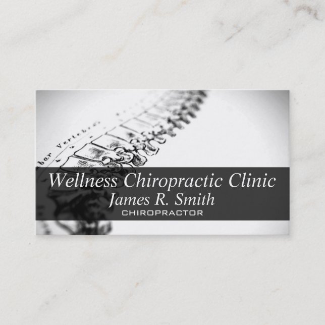 Modern Chiropractic Chiropractor Clinic Health Business Card (Front)