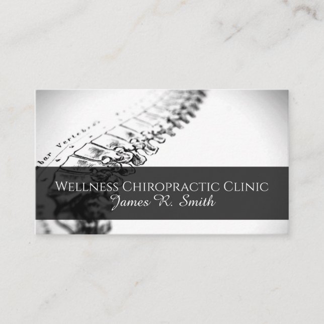 Modern Chiropractic Chiropractor Clinic Health Business Card (Front)