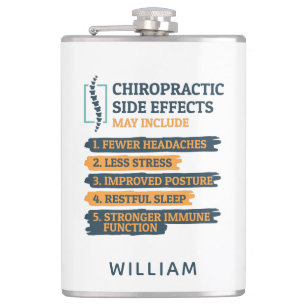 Modern Chiropractic Side Effects Gag Personalized Flask
