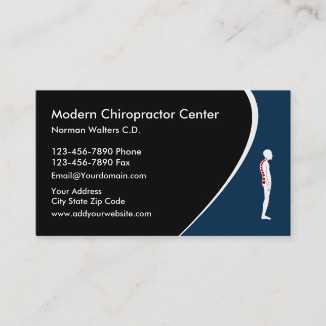 Modern Chiropractor Business Card (Front)