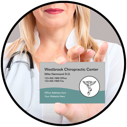 Modern Chiropractor Office Business Cards