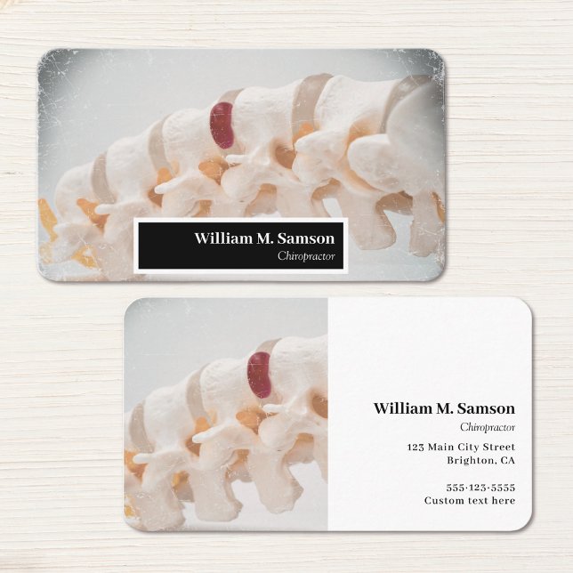 Modern chiropractor Spine close up  Business Card (Creator Uploaded)