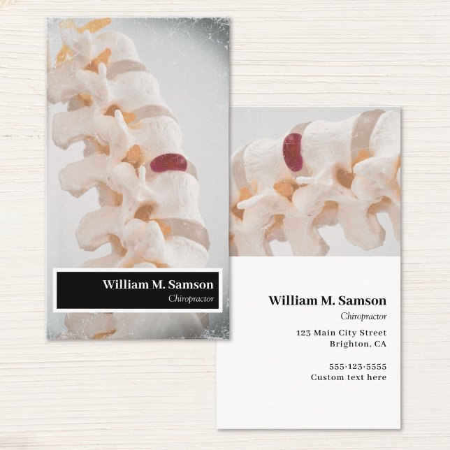 Modern chiropractor Spine close up  Business Card (Creator Uploaded)